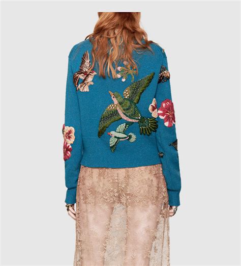 gucci embroidered wool knit sweater|Gucci jumper women.